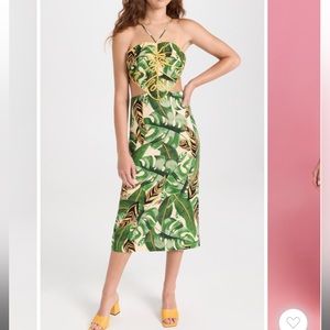 Farm Rio Tropical Leaves midi dress Small
